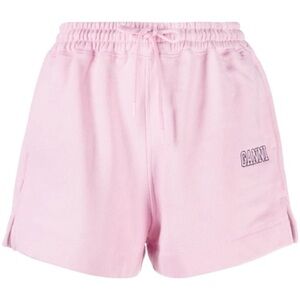 GANNI Logo-embroidered Drawstring track shorts